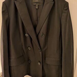 J. Crew Women's SUPER 120's BLK  Double-Breasted Blazer | XL